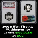NGC 2005-s West Virginia  Washington Quarter 25c Graded pr69 DCAM by NGC