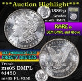 ***Auction Highlight*** 1886-p Morgan Dollar $1 Graded Choice Unc+ PL by USCG (fc)