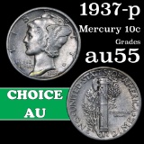 1937-p Mercury Dime 10c Grades Choice AU