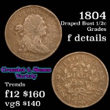 1804 Draped Bust Half Cent 1/2c Grades f details