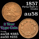 1857 Flying Eagle Cent 1c Grades Choice AU/BU Slider (fc)