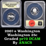 ANACS 2007-s Silver Washington Washington Quarter 25c Graded pr70 DCAM by ANACS