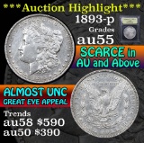 1893-p Morgan Dollar $1 Graded Choice AU by USCG (fc)