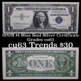 1957B $1 Blue Seal Silver Certificate Grades Select CU