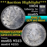 ***Auction Highlight*** 1904 Liberty Nickel 5c Graded GEM Unc by USCG (fc)
