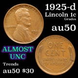 1925-d Lincoln Cent 1c Grades AU, Almost Unc