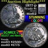 ***Auction Highlight*** 1877-p Trade Dollar $1 Graded Select Unc by USCG (fc)