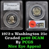 PCGS 1972-s Washington Quarter 25c Graded pr69 DCAM by PCGS