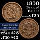 1943-p Braided Hair Large Cent 1c Grades vf+