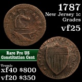 1787 New Jersey Colonial Cent 1c Grades vf+ (fc)