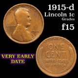 1915-d Lincoln Cent 1c Grades f+