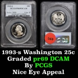PCGS 1993-s Washington Quarter 25c Graded pr69 DCAM by PCGS