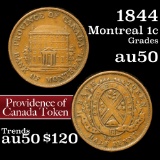 1844 Bank of Montreal Canadian halfpenny 1/2c Grades AU, Almost Unc