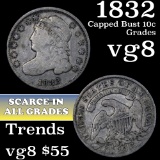 1832 Capped Bust Dime 10c Grades vg, very good