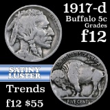 1917-d Buffalo Nickel 5c Grades f, fine