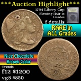 ***Auction Highlight*** 1794 Liberty Cap Flowing Hair large cent 1c Graded f details by USCG (fc)