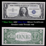**Star Note  1957 $1 Blue Seal Silver Certificate Grades Gem CU