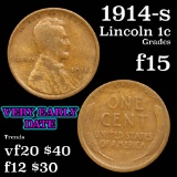 1914-s Lincoln Cent 1c Grades f+