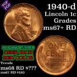 1940-d Lincoln Cent 1c Grades GEM++ RD