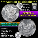 ***Auction Highlight*** 1889-p Morgan Dollar $1 Graded GEM Unc PL by USCG (fc)