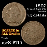 1807 Draped Bust Half Cent 1/2c Grades vg details