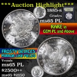 ***Auction Highlight*** 1885-s Morgan Dollar $1 Graded GEM Unc PL by USCG (fc)