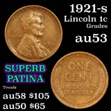 1921-s Lincoln Cent 1c Grades Select AU