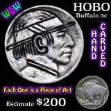 Hobo Buffalo Nickel 5c Hand Carved (fc)