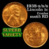 1938-s/s/s FS-502 Lincoln Cent 1c Grades GEM Unc RD