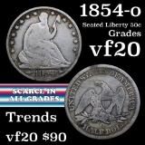 1854-p Seated Half Dollar 50c Grades vf, very fine