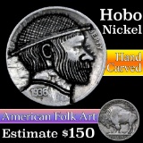 Hobo Buffalo Nickel 5c Hand Carved