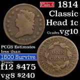 1814 Plain 4 Classic Head Large Cent 1c Grades vg+ (fc)