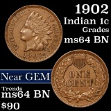 1902 Indian Cent 1c Grades Choice Unc BN