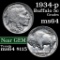 1934-p Buffalo Nickel 5c Grades Choice Unc