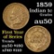 1859 Indian Cent 1c Grades AU, Almost Unc