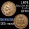 1874 Indian Cent 1c Grades xf