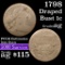 1798 Draped Bust Large Cent 1c Grades ag