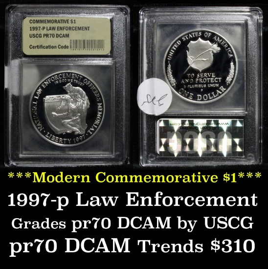 1997-P Law Officers Modern Commem Dollar $1 Graded GEM++ Proof Deep Cameo by USCG