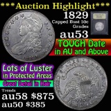 1829 Capped Bust Half Dollar 50c Graded Select AU by USCG (fc)