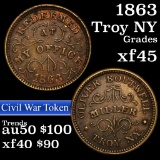 1863 Oliver Boutwell Civil War Token 1c Grades xf+