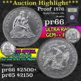 ***Auction Highlight*** Proof 1876 Seated Liberty Quarter 25c Graded GEM+ Proof by USCG (fc)