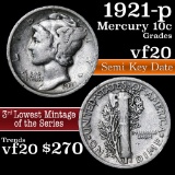 1921-p Mercury Dime 10c Grades vf, very fine