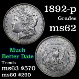 1892-p Morgan Dollar $1 Grades Select Unc (fc)