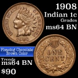 1908 Indian Cent 1c Grades Choice Unc BN