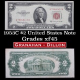 195C3 $2 Red Seal United States Note Grades xf+