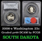 PCGS 2006-s South Dakota  Washington Quarter 25c Graded pr69 DCAM by PCGS