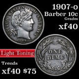 1907-d Barber Dime 10c Grades xf