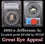 PCGS 1995-s Jefferson Nickel 5c Graded pr69 DCAM by PCGS