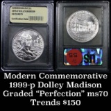 1999-p Dolley Madison Modern Commem Dollar $1 Graded ms70, Perfection by USCG