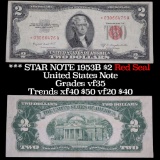 *** STAR NOTE 1953B $2 Red Seal United States Note Grades vf++